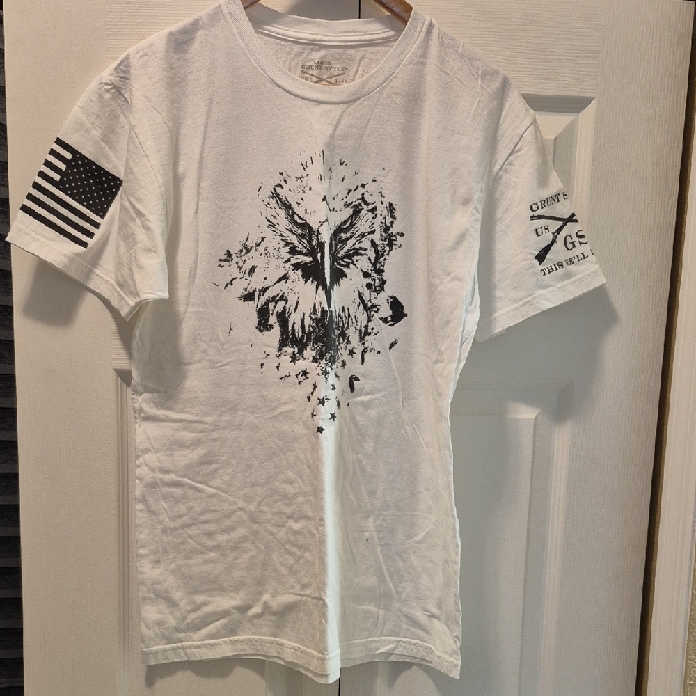 White Graphic T-Shirt with Eagle Design